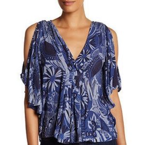 Free People Printed Plunge Off the Shoulder Top